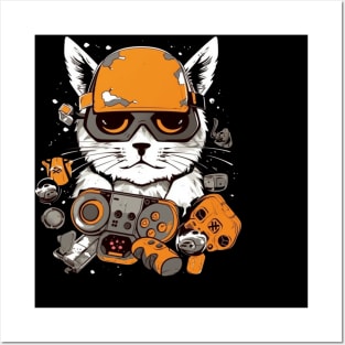 Gamer cat Posters and Art